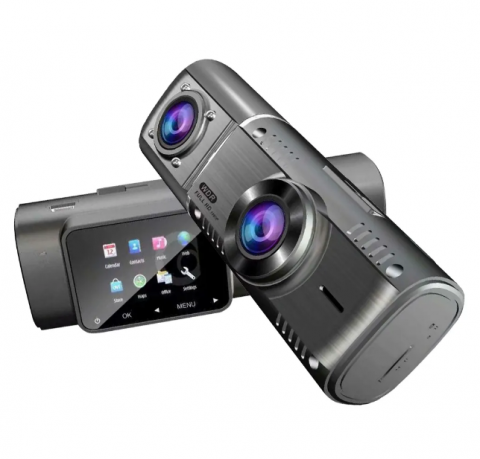 Automobilinis vaizdo registratorius su kamera į saloną Ultra Wide Dual Lens
